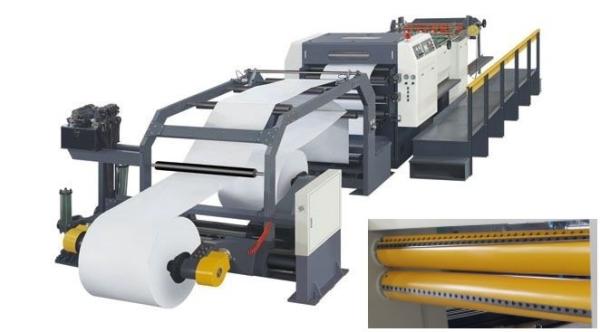 Cheap Automatic High-speed Helical-knife Paper Roll Sheeter Stacker, for 1-rol, 2-roll, 4-roll, 6-roll for sale