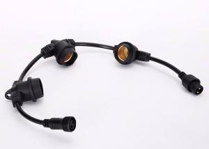 Black Outdoor Light String Set / Patio String Light Sets Extension Cord Weather Proof