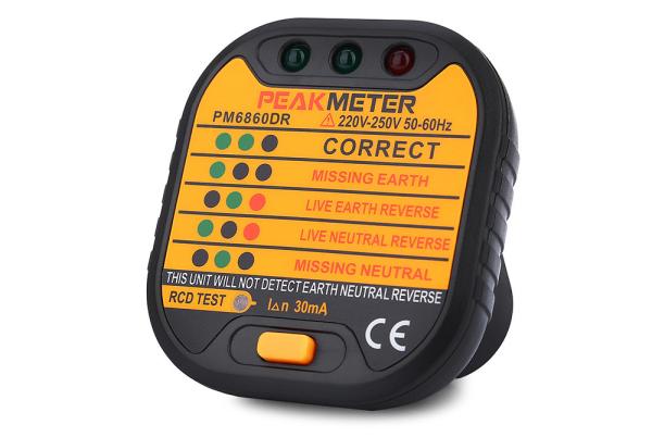 Cheap 220V - 250V EU Plug Electric Socket Tester Support GFCI / RCD Test Functions for sale
