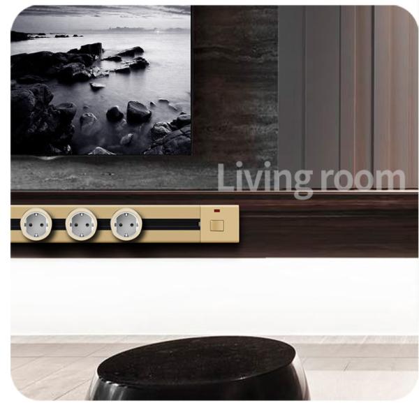 Cheap Embedded Hidden Kitchen Desktop Socket Removable 250v 32a Power Track Rail for sale