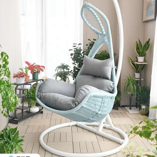 Cheap Hanging Wicker Swing Chair 102*193CM With Durable PE Rattan And Comfortable Cushions for sale