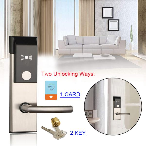 Cheap 4 Colors Hotel Smart Door Locks Optional RFID Key Card With Security Free Software for sale