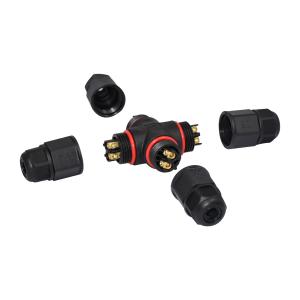China High Current Connector Power Wire Cross Type Four Way IP68 Waterproof Connector M20 2pin on sale