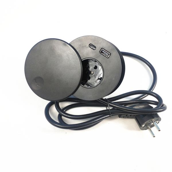 Cheap Hidden In Office Desktop Sofa Socket Round Grommet UK Power Socket Outlet USB -C With Fast Charging Port for sale