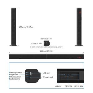 China 2-Inch Woofer 4 x 2.0 Channel Wireless Bluetooth Soundbar Speaker with ABS Metal Cover on sale