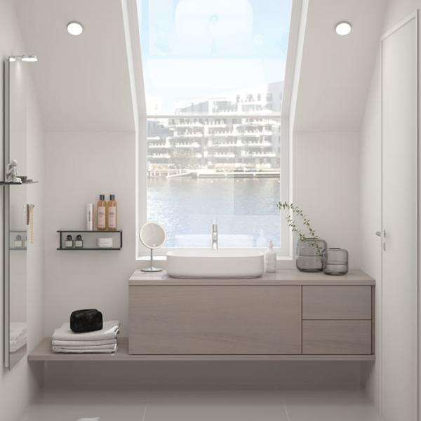 Cheap Customized Bathroom Cabinet with Sliding Drawers White Basin for sale