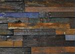 Mixed Color Wood Mosaic Wall Panels , Old Boat Acoustic Wood Wall Panel
