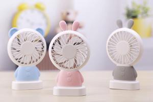 Creative USB Linglong Rabbit/Damo Bear Night Lamp Mini Handheld Fan