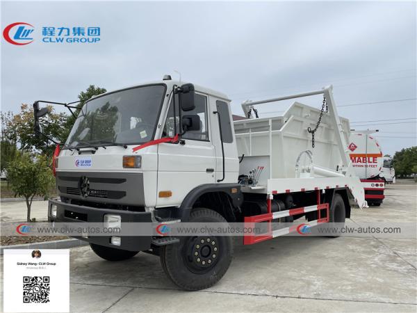 Cheap LHD RHD Dongfeng 4x2 4cbm Skip Loader Swing Arm Garbage Truck for sale