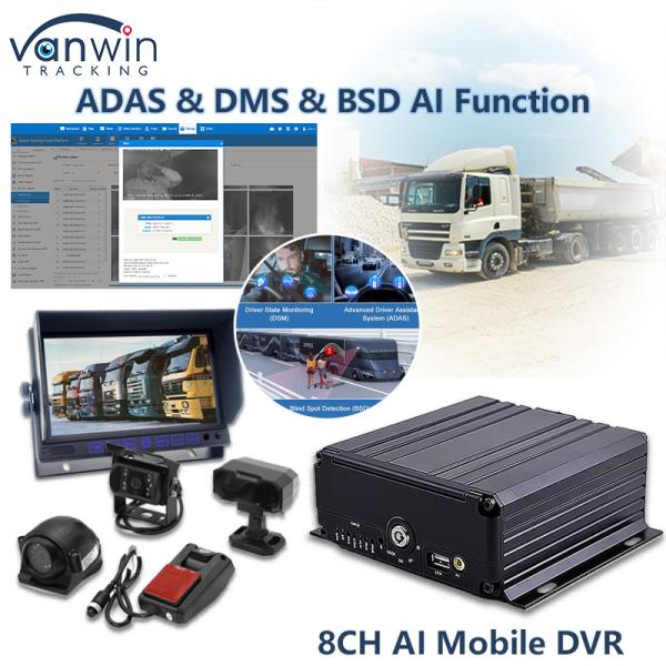 Cheap 8CH AI Mobile DVR With ADAS DMS BSD Function MDVR Advanced Vehicle Security Solution for sale