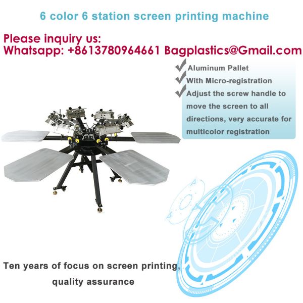 Automatic Silk Screen Printers Rotary Machine Manual Grade 6 Station Screen Printing Machine For Solar Cell Ribbon Solar Cell New Condition For Label