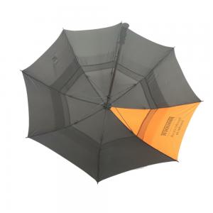 Best 30 Inch Wind Vent Windproof Golf Umbrellas Rubber Coating Handle In Black &amp; Orange Color wholesale