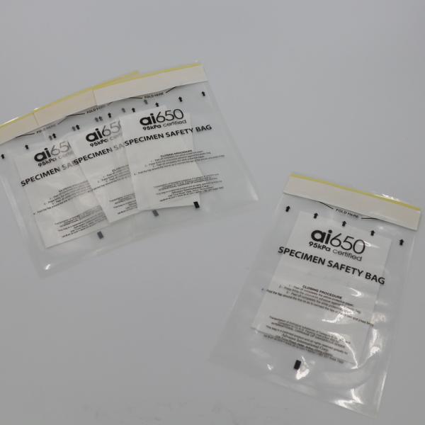 Cheap Clear Disposable Three Layer Transport Specimen Bag Customized Printing for sale