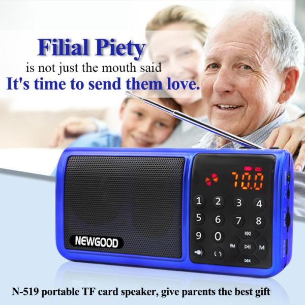 Cheap EQ effect portable FM radio subwoofer speaker with LED flashlight for sale