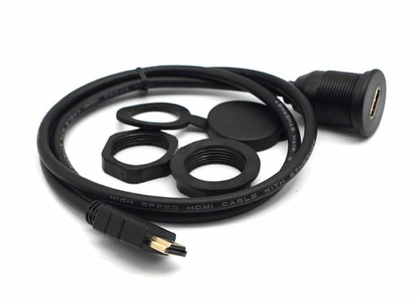 Cheap 2 Meter 6 Ft HDMI Extension Cable , Dash Flush Panel Mount Cables For Motorcycle for sale
