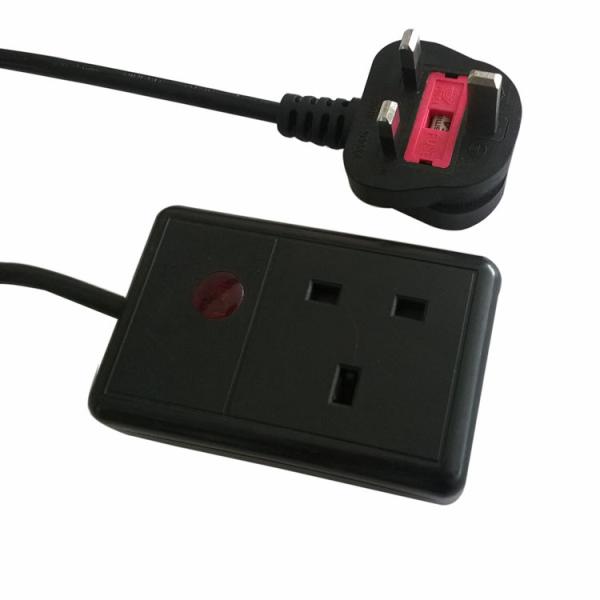 Cheap UK power cord with single way socket for sale