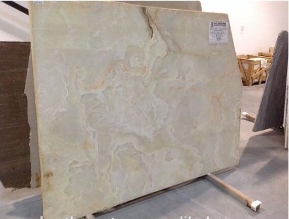 Cheap Polished Translucent backlit Marble White Onyx Slab for sale