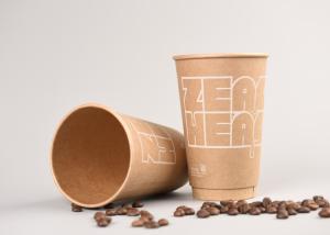 China Kraft Personalized Paper Coffee Cups / Disposable Drinking Cups 8oz 12oz 16oz on sale