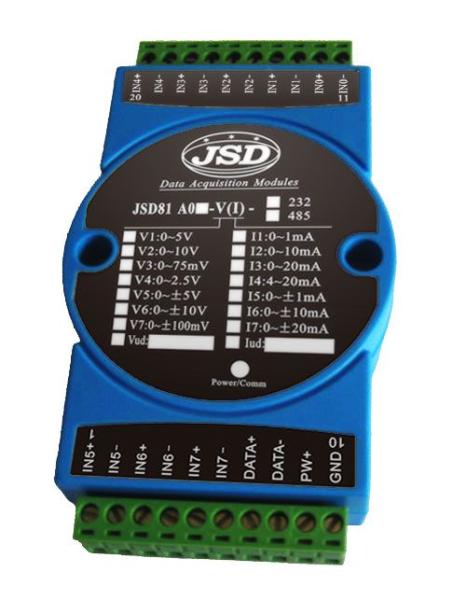 Cheap 8-ch current/voltage signal to RS485/RS232 converter (A/D Converter) for sale