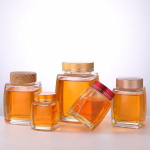 Empty Square Glass Honey Packaging Jars 360ml 750ml Clear
