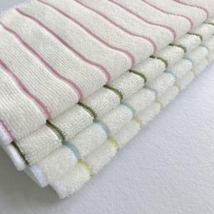 Best 30cm*30cm color stripe cationic kitchen cleaning microfiber cloth，stripe drying polyester towels wholesale