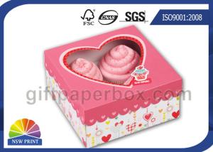 Custom Printing Folding Cup Cake / Dessert Paper Box With Display Window