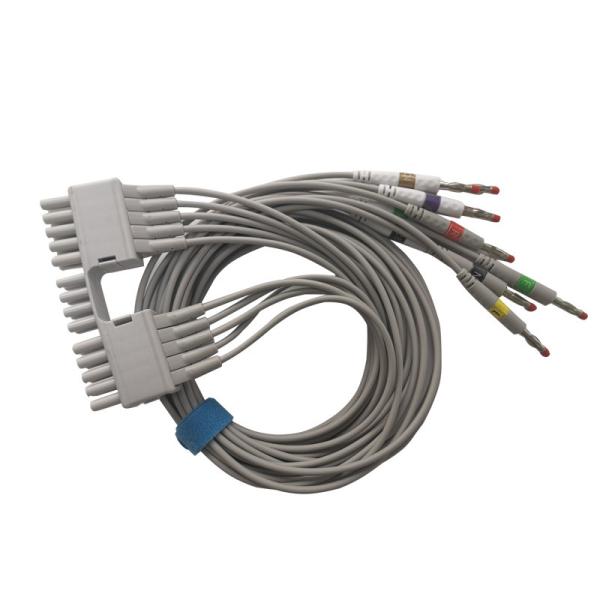 Cheap Grey 10 Lead ECG EKG Cable ECG Leadwire In Banana 4.0 Terminal for sale