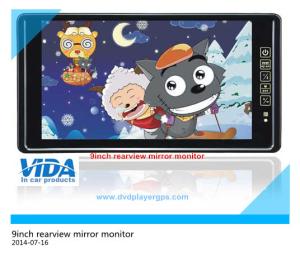 China 9inch car rearview mirror monitor with Hannstar new panel /car reversing lcd monitor on sale