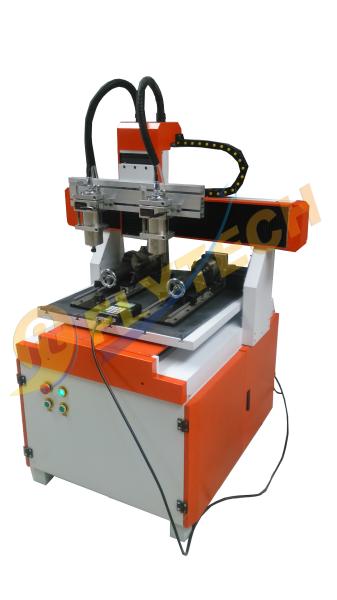 Cheap New arrival small 4 axis CNC Router machine with double head double rotary axis hot sale for sale