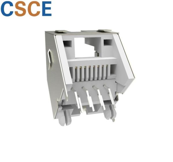 Cheap Gray Color Shielded RJ45  Modular Jack Automated Assembly Vertical Type PBT Plastic Material for sale