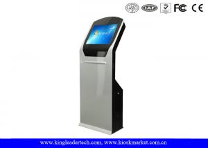 China Indoor SAW Touch Screen Freestanding Kiosk With Thermal Printer / Barcode Scanner on sale