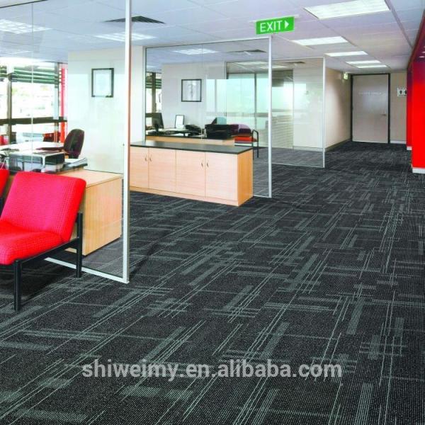Cheap Modern grid pattern 1/12 inch pp floor carpet tile for sale