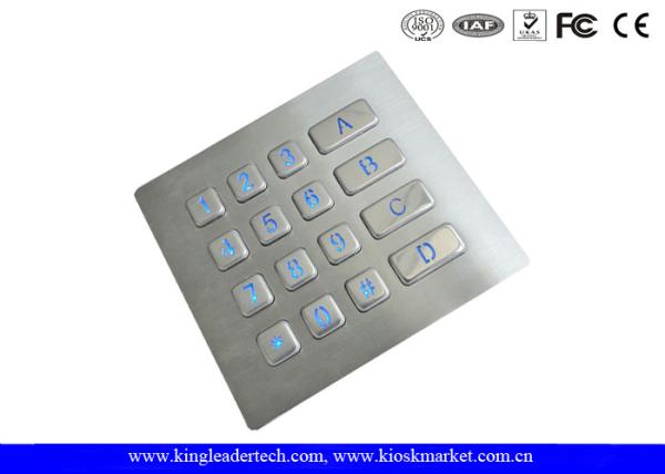 Cheap Numeric Illuminated Backlit Metal Keypad 16 Keys for Security Access Control System for sale