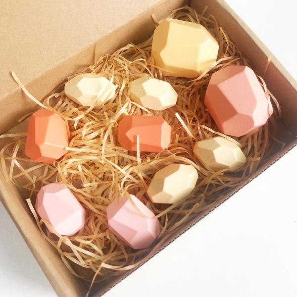 Cheap Children Nordic 4cm Architecture Wooden Building Blocks Stone Stacking Game Toy for sale