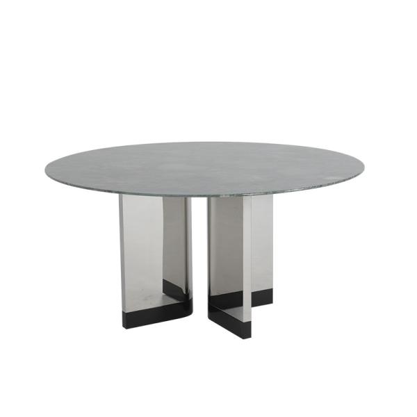 Cheap Mirrored Marble And Iron Dining Table Round Marble Table With Gold Base for sale
