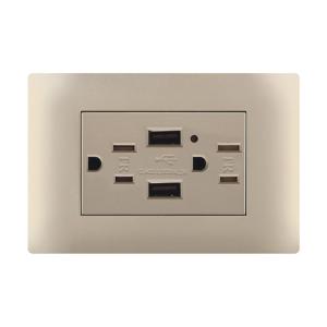 Best 2 Gang USB Wall Socket Electrical Outlet Over Voltage Protection Durable And Safe wholesale