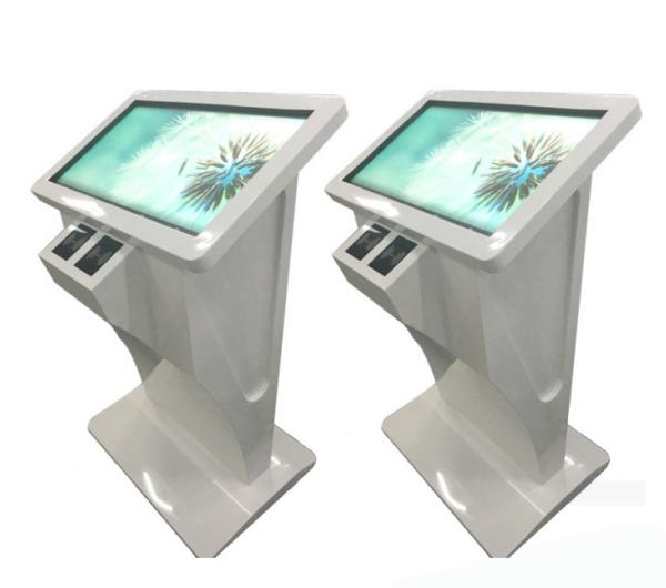 Cheap 43 Inch Pc Windows 7 10 Or Android Os Network Wifi Floor Standing Touch Screen Kiosk Terminal With Card Reader for sale