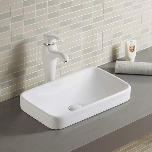 Cheap High-Temperature Firing Rectangular Table Top Wash Basin Custom Ceramic Sink for sale