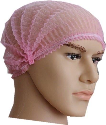 Cheap Biodegradable Non Woven PP Double Elastic Disposable Strip Clip Mob Cap for sale
