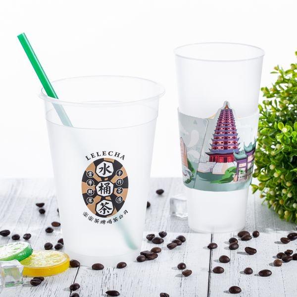 Cheap 500ml PP Injection Disposable Drinking Cup With Printed Logo for sale