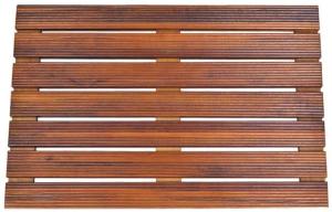 MDF OEM Square Teak Wood Mat 53cm Width Teak Non Slip Mat
