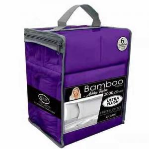Best 6pcs Soft Brushed 2200 Thread Count Bamboo Fabric Sheet Set NO Filling Machine Washable wholesale
