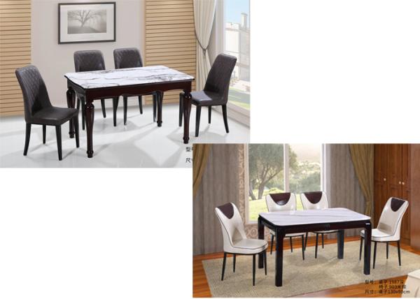 Cheap Nordic Style Faux Marble Kitchen Table And Chairs , Modern Dining Table Set for sale