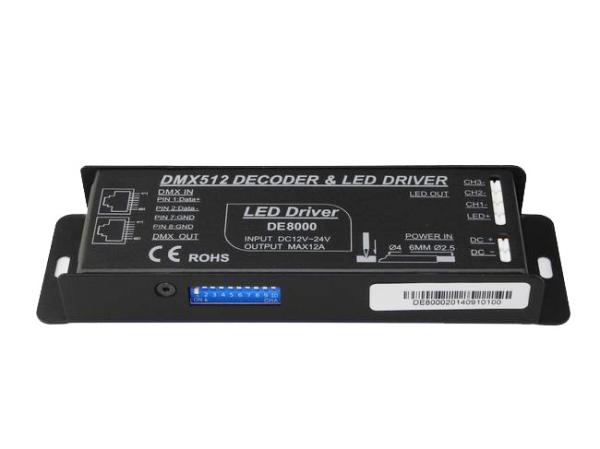 Cheap Constant Voltage LED RGB DMX Controller For 3CH LED Fixture RJ45 Interface Available for sale