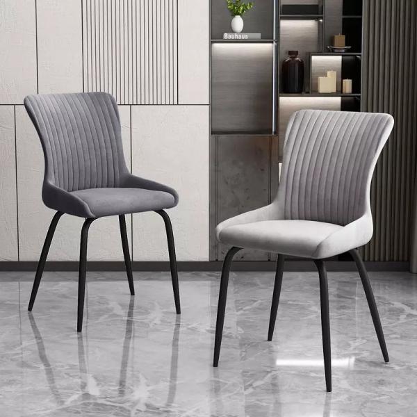 Cheap Simple Ergonomic Dining Chair Cloth Covered Dining Room Chairs Customizable for sale