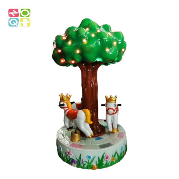 Cheap Tree Shape 3 Player Merry Go Round Carousel For Entertainment Arcade Game for sale