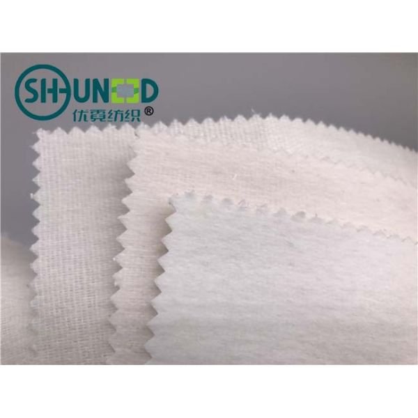 100% Polyester Plain Weave Woven Tie Interlining Fabric Single Side Brushed