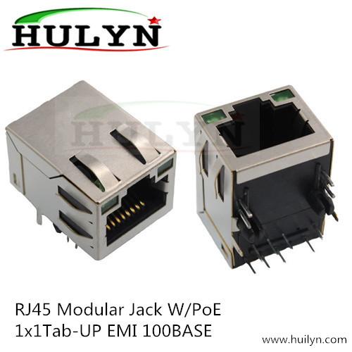 Cheap Shielded RJ45 Modular Jack Connector, Through Hole Type,with LED for sale