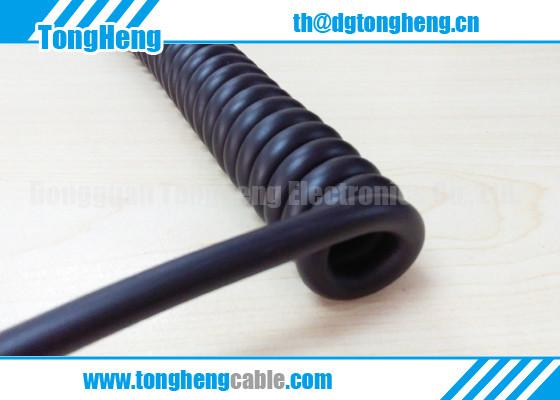 Cheap Self Retracting TPU Sheathed Data Connection Customized Spring Cable for sale