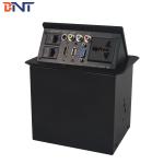 Conference Table Pop-up Desktop Power Socket Box with Bottom Connection Panel